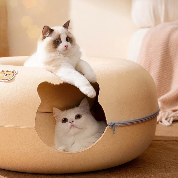 Donut Cat Bed Hiding House