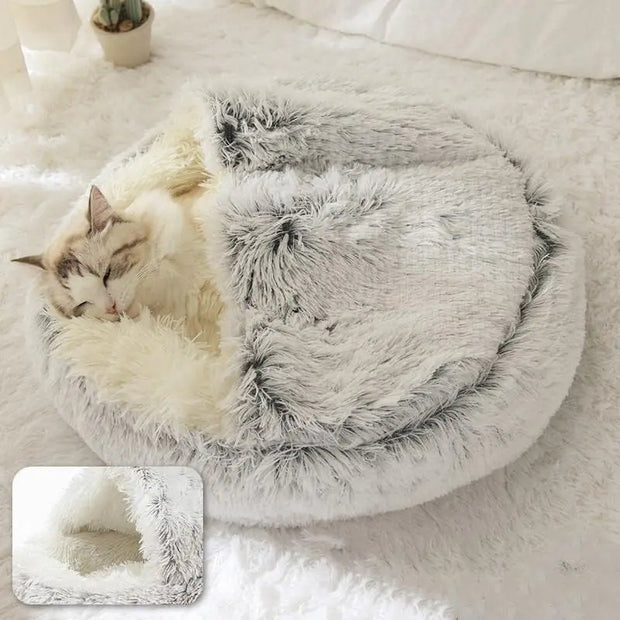 Pet Bed with Cover Round Cat Bed